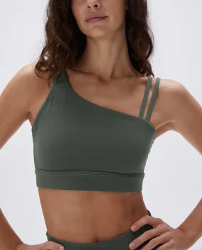 Ultimate Asymmetric Double Strap Bra - Sea Green