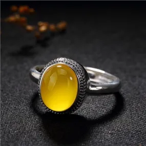 Vintage Citrine Ring - 925 Sterling Silver