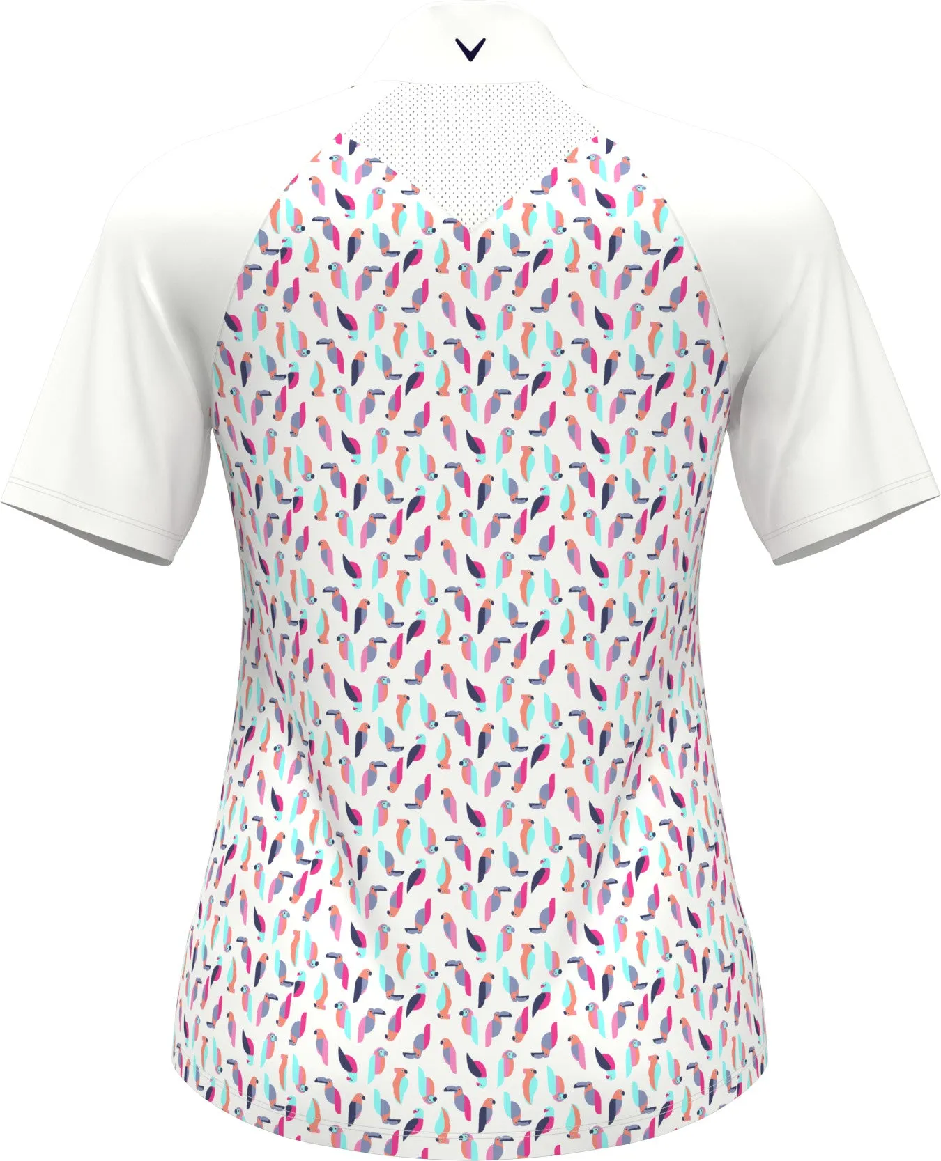 Women's Birdie And Eagle Print Golf Polo In Brilliant White