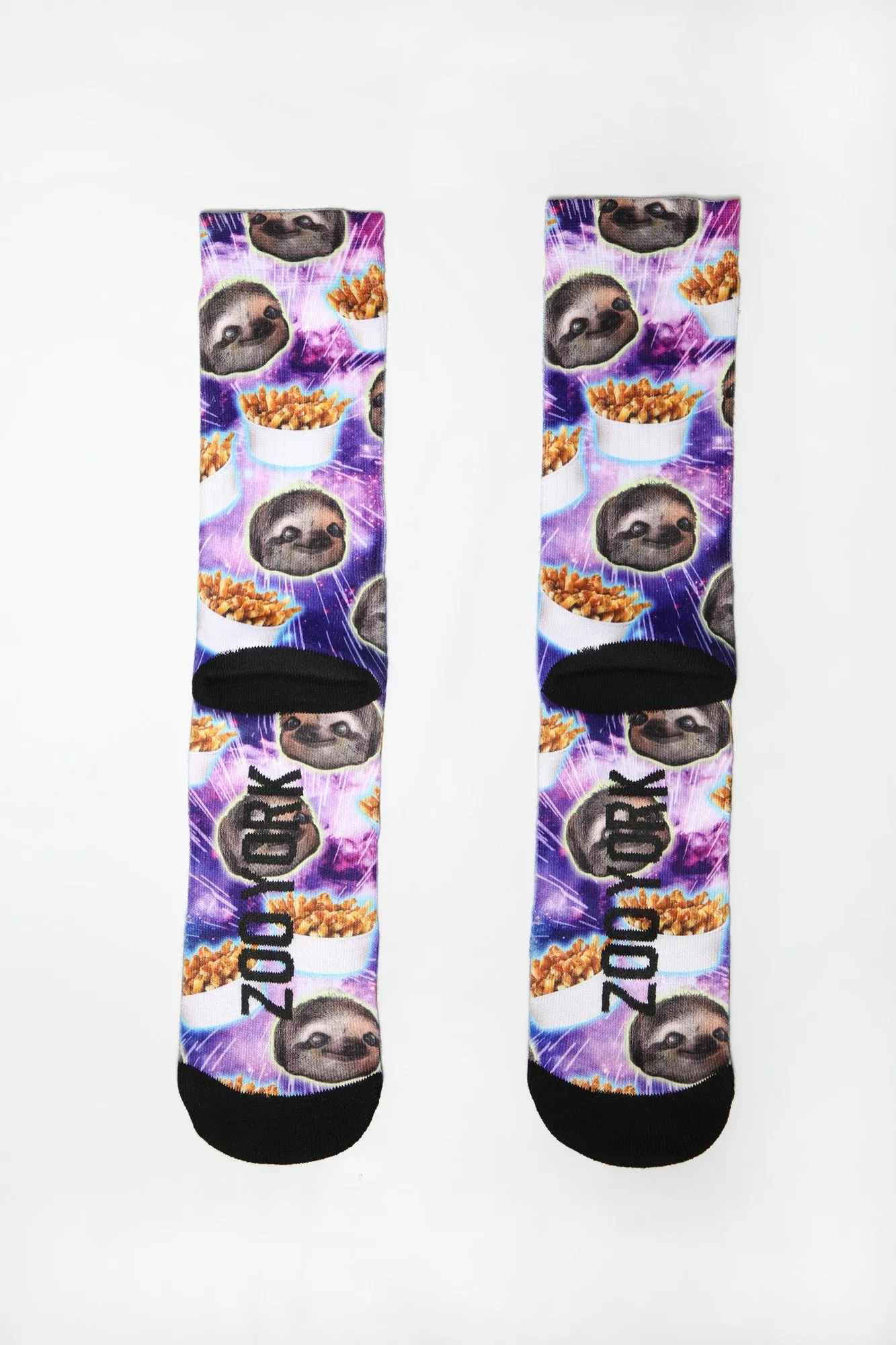 Zoo York Mens Sloths & Poutine Crew Socks